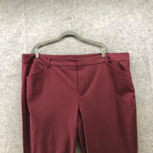 Old Navy High Rise Pixie Ankle Pants Womens Plus Size 24 Raisin Red Burgundy - Picture 3 of 10